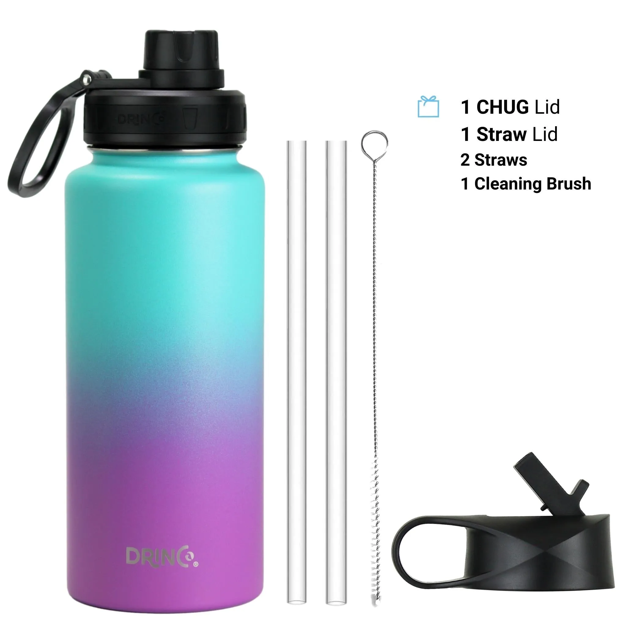 🌺 Sunset Flow | DRINCO® 32oz Ombre Fuchsia Teal Bottle