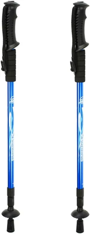 1 Pair Adjustable Anti Shock Strong & Lightweight Aluminum Hiking Poles for Walking or Trekking with 2 Rubber Tips,2 Mud Disk