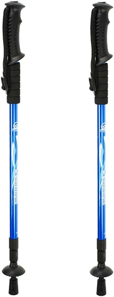 1 Pair Adjustable Anti Shock Strong & Lightweight Aluminum Hiking Poles for Walking or Trekking with 2 Rubber Tips,2 Mud Disk