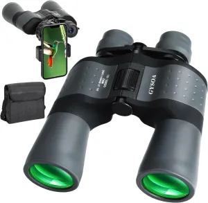 (10-30) x50 HD Binoculars for Adults Compact High Powered Bird Watching - Waterproof Hunting Travel Binoculars with Phone Adapter, Large View BAK4 Lens, Low Light Night Vision, FMC Green Coating