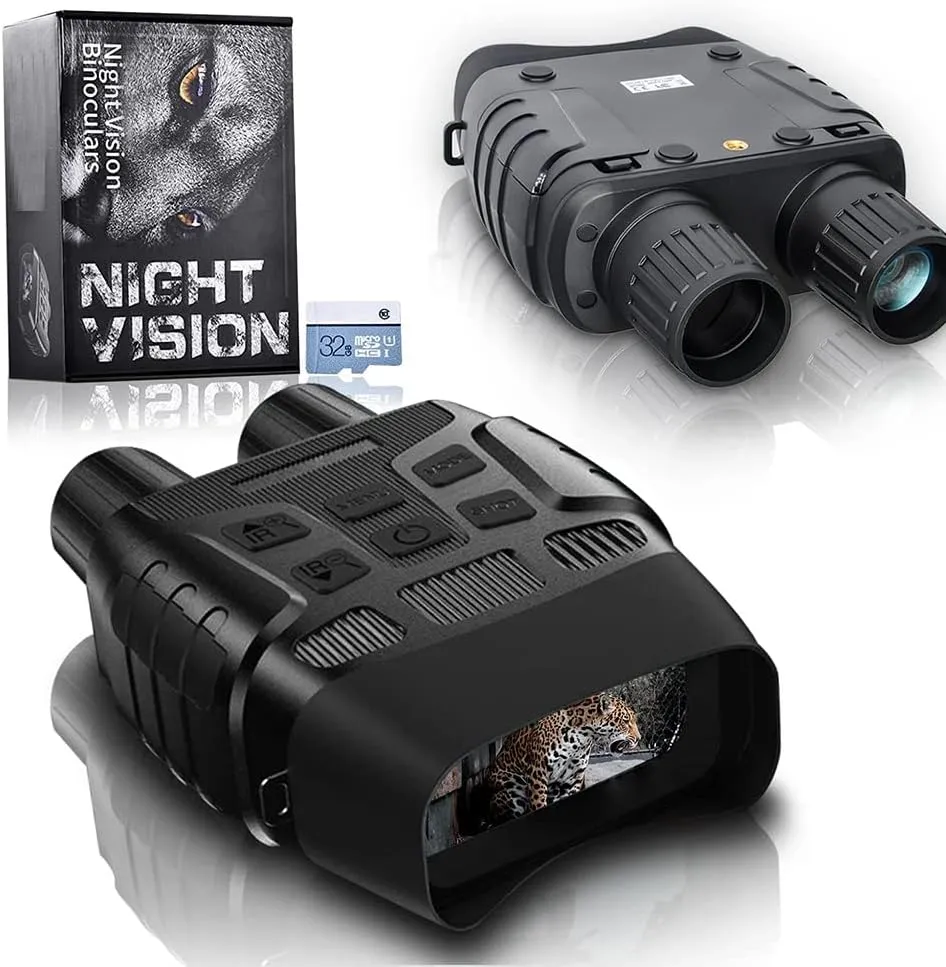 1080P FHD Infrared Digital Night Vision with 4X Digital Zoom, Night Vision Binoculars for Adults, 2.31" TFT Display, Day and Night High-Power Binoculars with 4X Digital Zoom, IP54 Waterproof