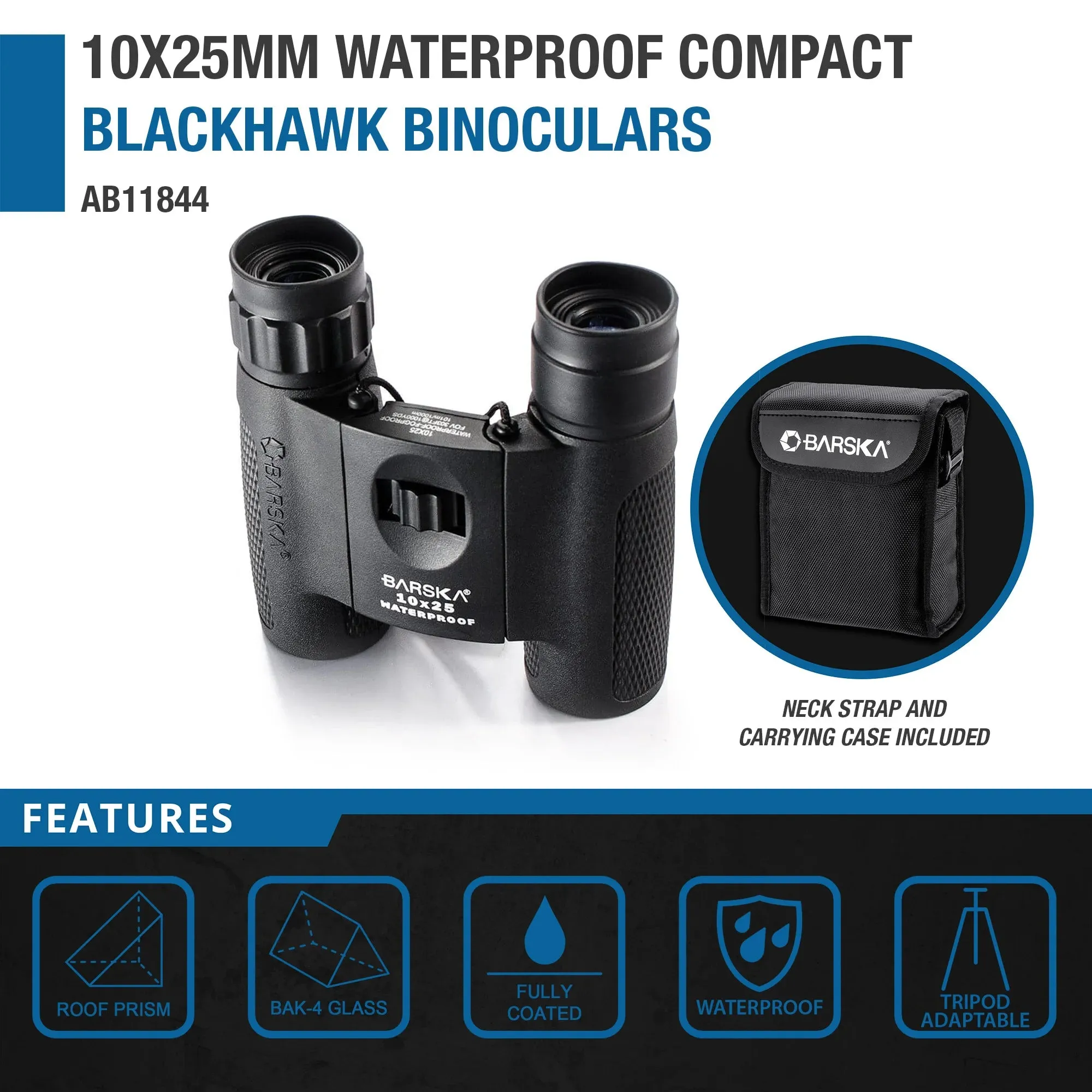10x25mm Blackhawk Compact Waterproof Binoculars | AB11844