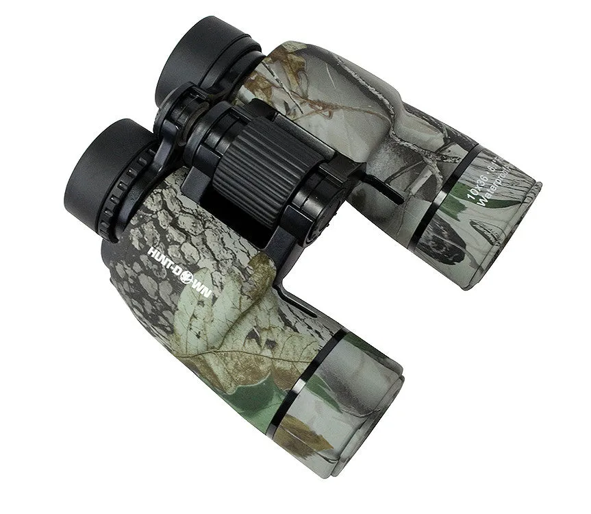 10X36 Hunt-Down Camo Waterproof Binoculars with Nylon Carrying Case
