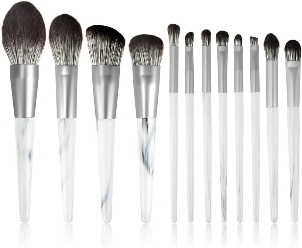 12 Makeup Brush Set Full Set of Loose Powder Brush Flat Foundation Brush Eye Shadow Set Brush Beauty Tools