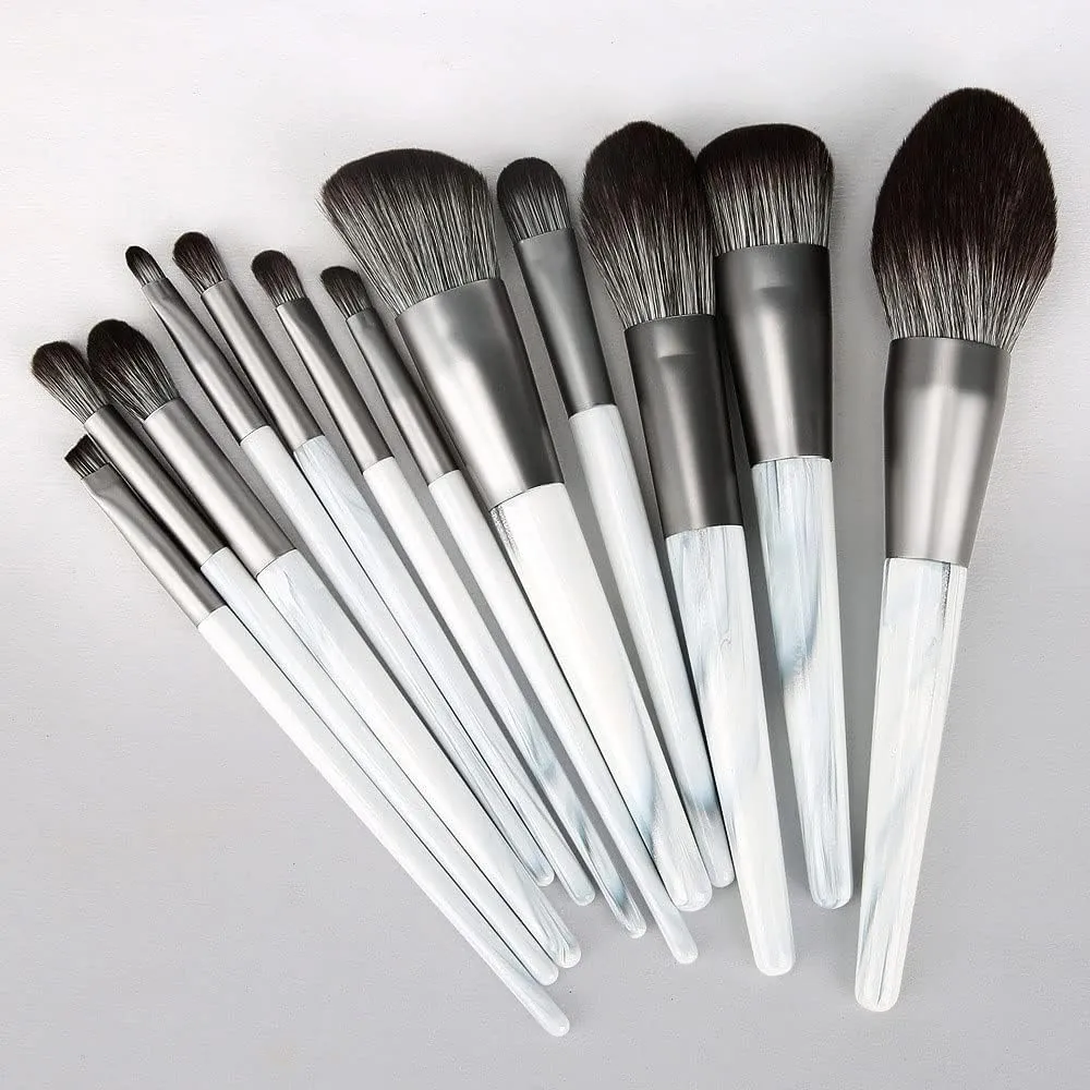 12 Makeup Brush Set Full Set of Loose Powder Brush Flat Foundation Brush Eye Shadow Set Brush Beauty Tools