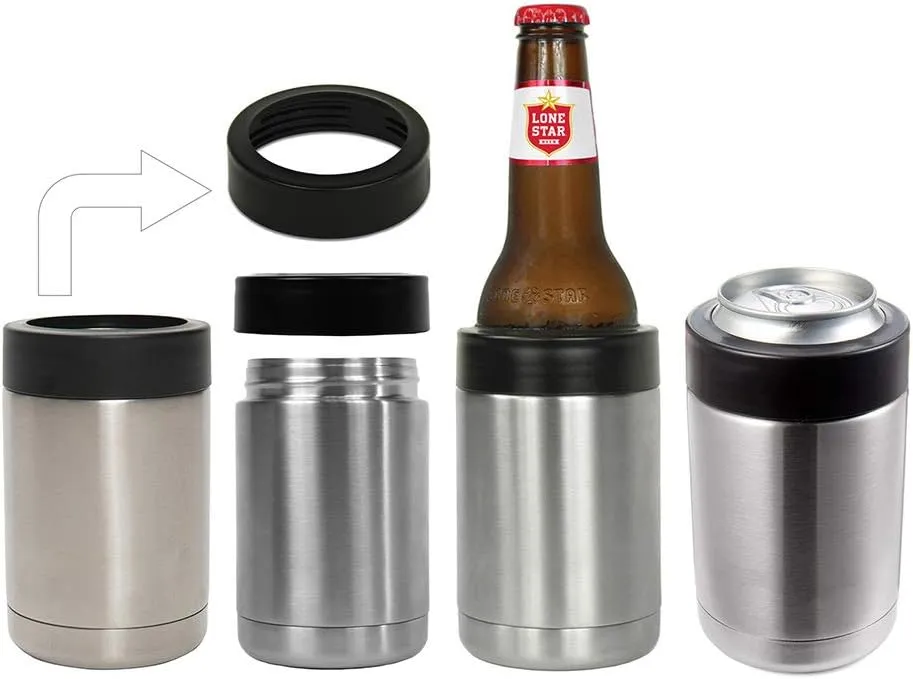 12 oz Tumbler, Double Wall Stainless Steel Insulated Can Cooler, Beer Bottle Holder