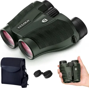 12x30 Compact HD Binoculars for Adults and Kids High Powered - Large View Binoculars with Clear Low Light Vision - Super Bright Lightweight & Waterproof Binocular for Bird Watching Travel Hunting