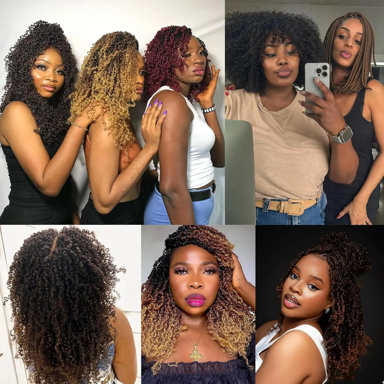 14 Inch Yanky Twist Crochet Hair 8 Packs Pre-twisted Ombre Honey Blonde Kinky Mini Spring Twist Small Curly Senegalese Twist Braids (1B/27#)