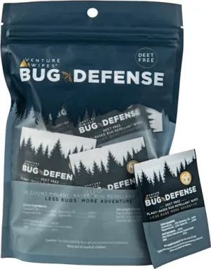 15pcs Natural Mosquito Repellent Wipes-DEET-Free,Long-Lasting Bug Repellent w/ Citronella