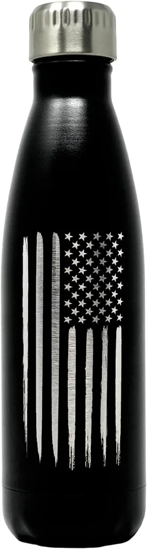 17oz American Flag Double Wall Vacuum Insulated Stainless Steel Flag Water Bottle – Great for Gym or Outdoor Sports | Flag 17oz Water Bottle