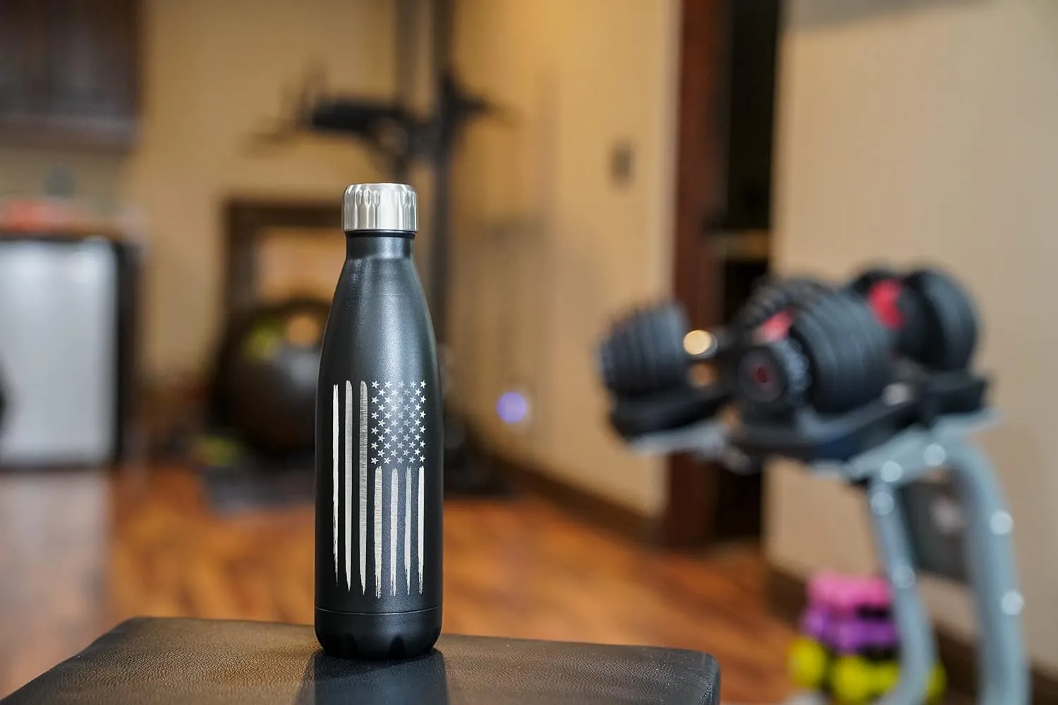 17oz American Flag Double Wall Vacuum Insulated Stainless Steel Flag Water Bottle – Great for Gym or Outdoor Sports | Flag 17oz Water Bottle