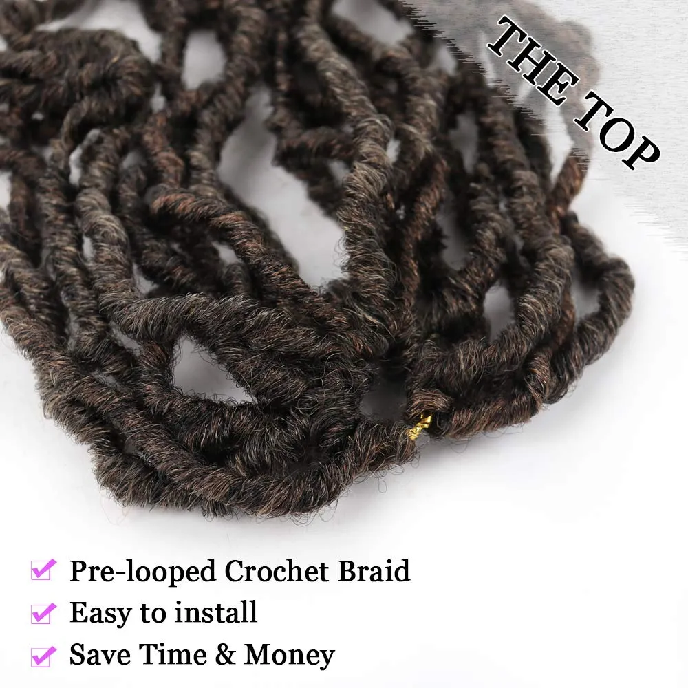 18 Inch New Faux Locs Crochet Hair Soft Locs Crochet Hair Extension Faux Locs Synthetic Crochet Hair for Women 6 Packs/Lot 126 Strands (18 Inch, T1B/27)