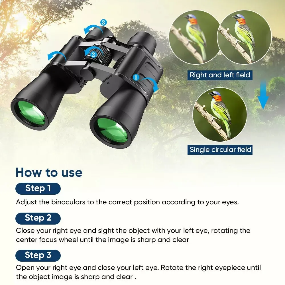 180x100 High Power Waterproof Binoculars for Outdoor Use