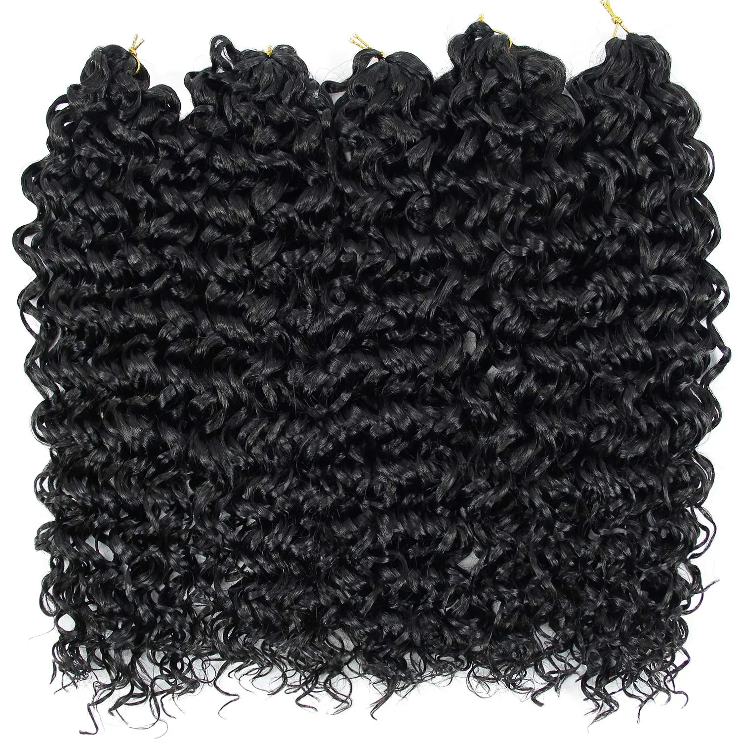 18inch Synthetic Deep Twist Crochet hair Bohemian Crochet Braids Natural Black Deep Wave Braiding hair Extensions (5Packs,1B)