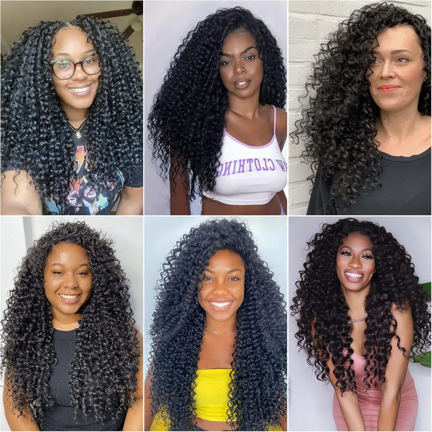 18inch Synthetic Deep Twist Crochet hair Bohemian Crochet Braids Natural Black Deep Wave Braiding hair Extensions (5Packs,1B)