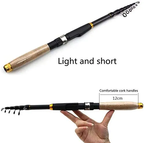 1.8m 2.1m 2.4m 2.7m 3.0m 3.6m Carbon Fiber Fishing Rod Super Short Pocket Portable Spinning Pole Telescopic Fishing Rod