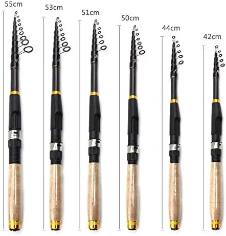 1.8m 2.1m 2.4m 2.7m 3.0m 3.6m Carbon Fiber Fishing Rod Super Short Pocket Portable Spinning Pole Telescopic Fishing Rod
