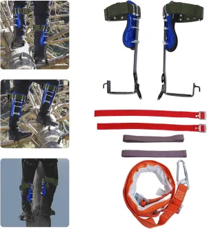 2-Gear Tree Climbing Spike Set Pole Climbing Spurs W/Security Belt & Foot Strap