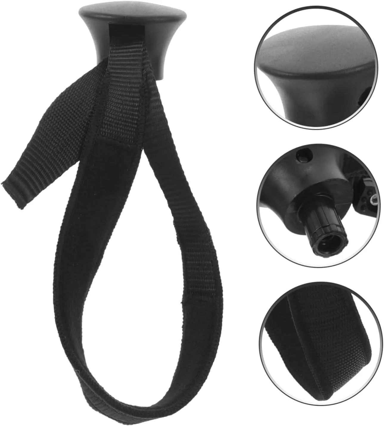 2 Pairs Trekking Poles Wristband Tie Ski Pole Wristband Strap for Outdoor Sports Ski Equipment Strap Ski, Blackx2pcs