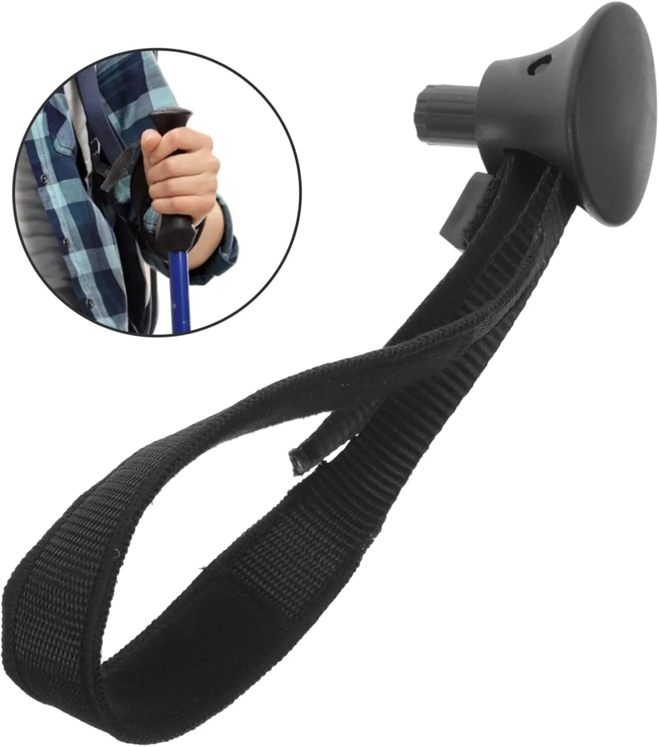 2 Pairs Trekking Poles Wristband Tie Ski Pole Wristband Strap for Outdoor Sports Ski Equipment Strap Ski, Blackx2pcs