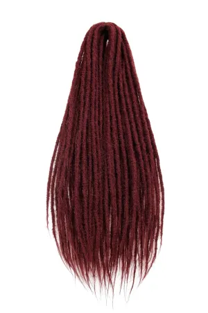 20 Strands 24 Inch Burgundy Dreadlocks Extensions Dread Locs Crochet Hair for Women Handmade Soft locs crochet hair braids Synthetic thin 0.6cm Hippie Double Ended Dreadlock