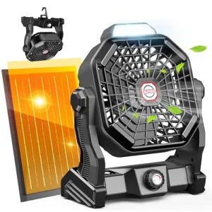 20000mAh Solar Camping Fan,Solar Powered Fan & Led Lantern-Rechargeable Fan