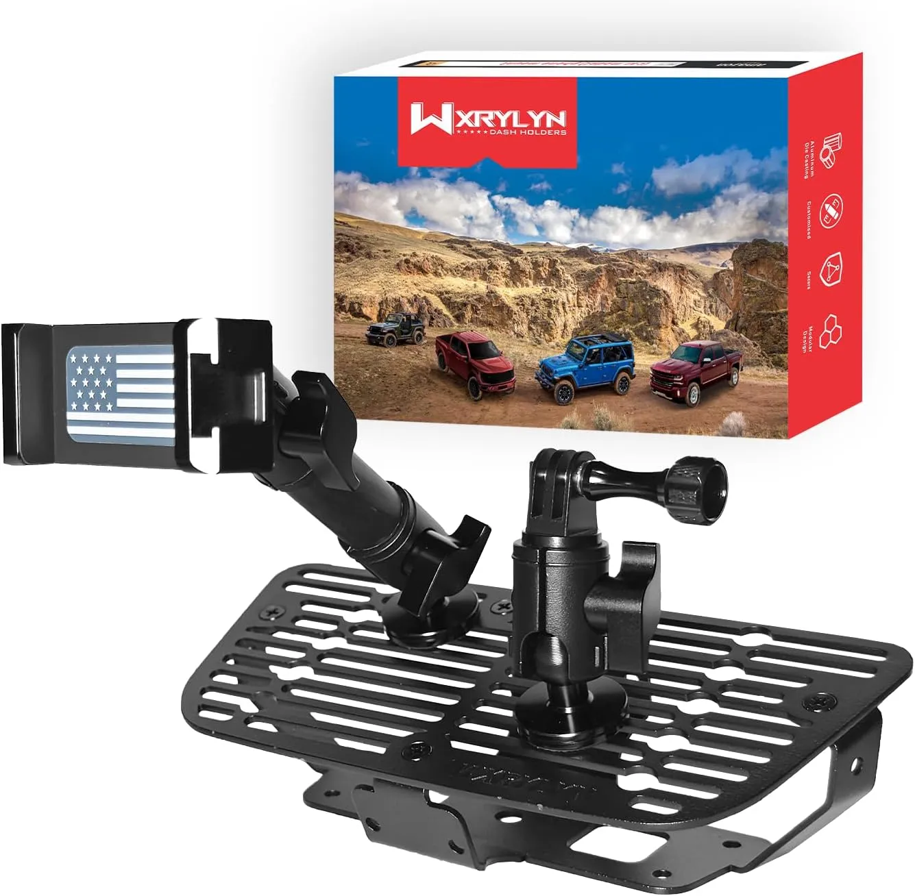 2011-2018 Wrangler JK Pure Metal Dash Phone Mount Phone Holder for 2011-2018 J eep Wrangler JL Metal Dash Platform Go P ro Phone Mount 2024 Wrangler Cell Phone Holder