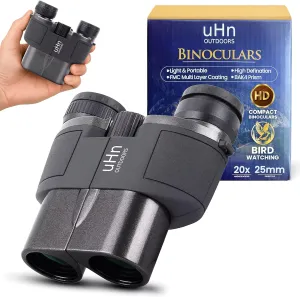 20x25 High Powered, HD Compact Binoculars for Adults and Kids, Unique Diopter Adjustment Feature, FMC Multi-Layer Coating, Perfect for Bird Watching, Hiking, Sightseeing & Live Events