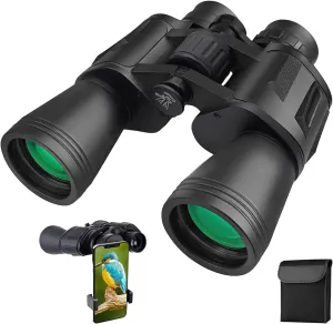 20x50 Binoculars for Adults, Binoculars HD High Powered Professional Binoculars for Bird Watching Travel Stargazing Concerts Outdoor Sports-BAK4 Prism FMC Lens,Waterproof, Fogproof with Phone Adapter