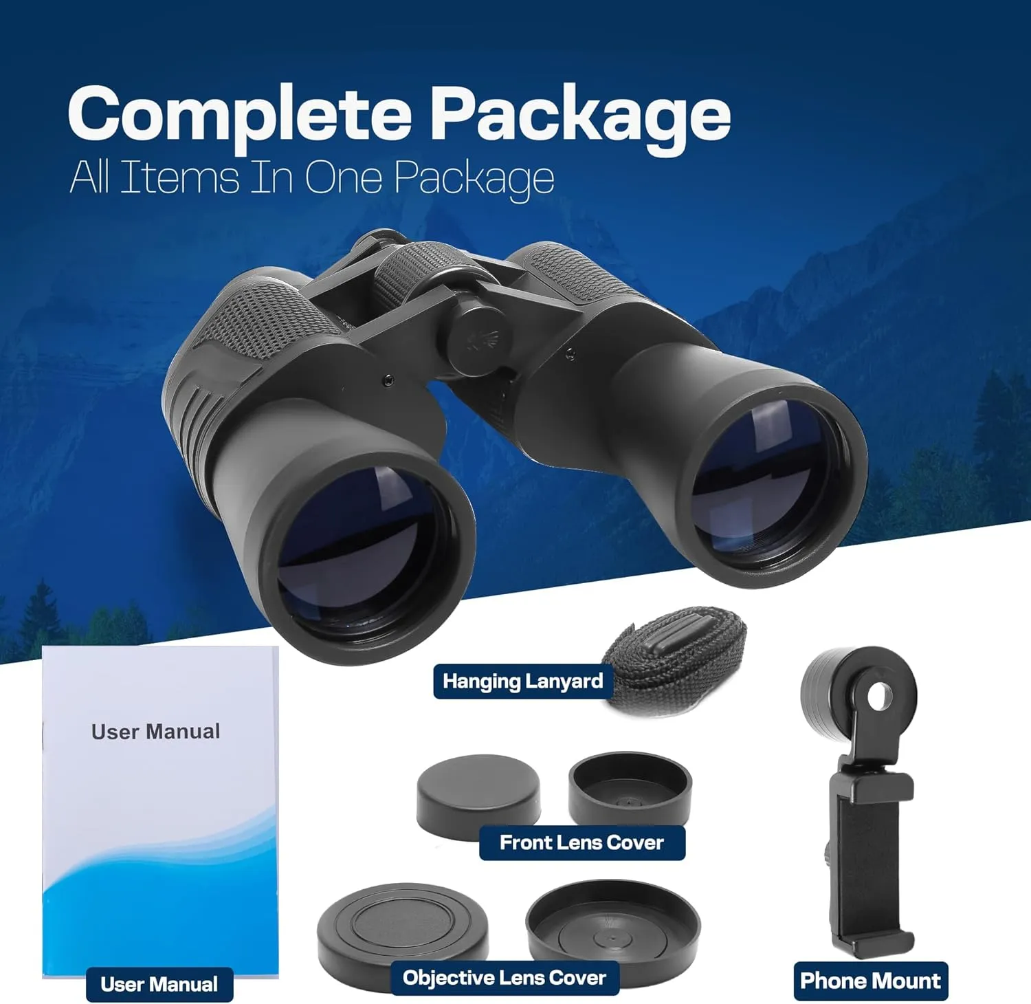 20x50 HD Binoculars for Adults High Powered Professional Waterproof, Precise Focus, Built to Last 20x50 High-Powered Optics with Essential Accessories Hunting Binoculars for Adults