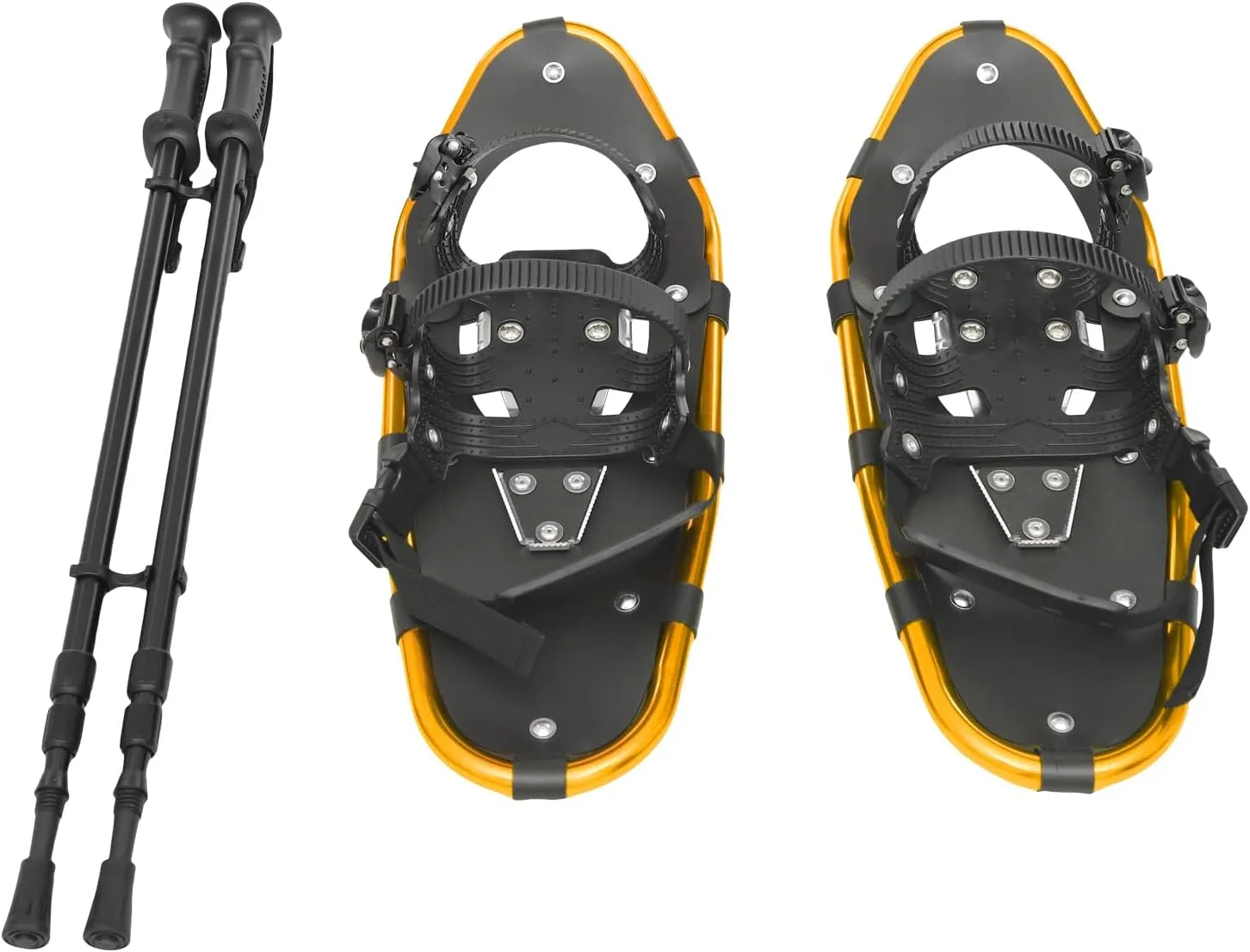 21/25 in Snowshoes & Adjustable Trekking Poles Bundle for Men Women Youth Kids, Light Weight Aluminum Terrain Snowshoes with Adjustable Binding, Carry Bag, Snowshoes Set