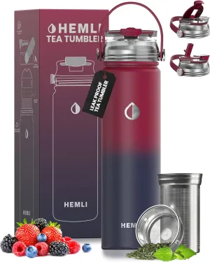 22 ozInsulated Tea Tumbler Bottle with Infuser, Travel Mug