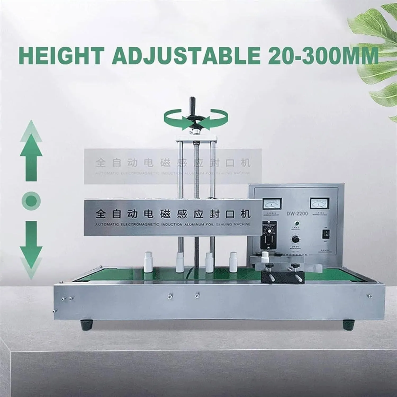2200W Automatic Aluminum Foil Sealing Machine Continuous Electromagnetic Induction Band Bag Sealer Plastic Bottle Cap Sealer Auto Continuous Sealing Machine,Diameter15-60mm