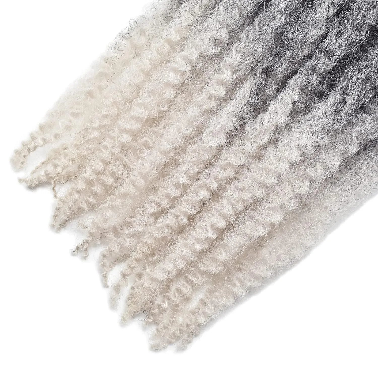 24 Inch Marley Hair Marley Twist Braiding Hair for Faux Locs for Butterfly Locs Long Afro Kinky Cuban Twist Crochet hair for Black Woman Grey Color (T1B/Silver, 3Packs-24 Inch)