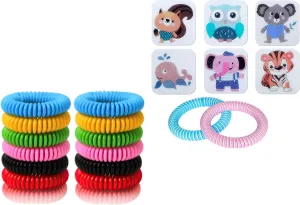 24 Pack Mosquito Repellent Bracelets and 120 Pack Mosquito Repellent Stickers for Kids & Adults, Outdoor Patio Hiking Camping Gear Must Haves