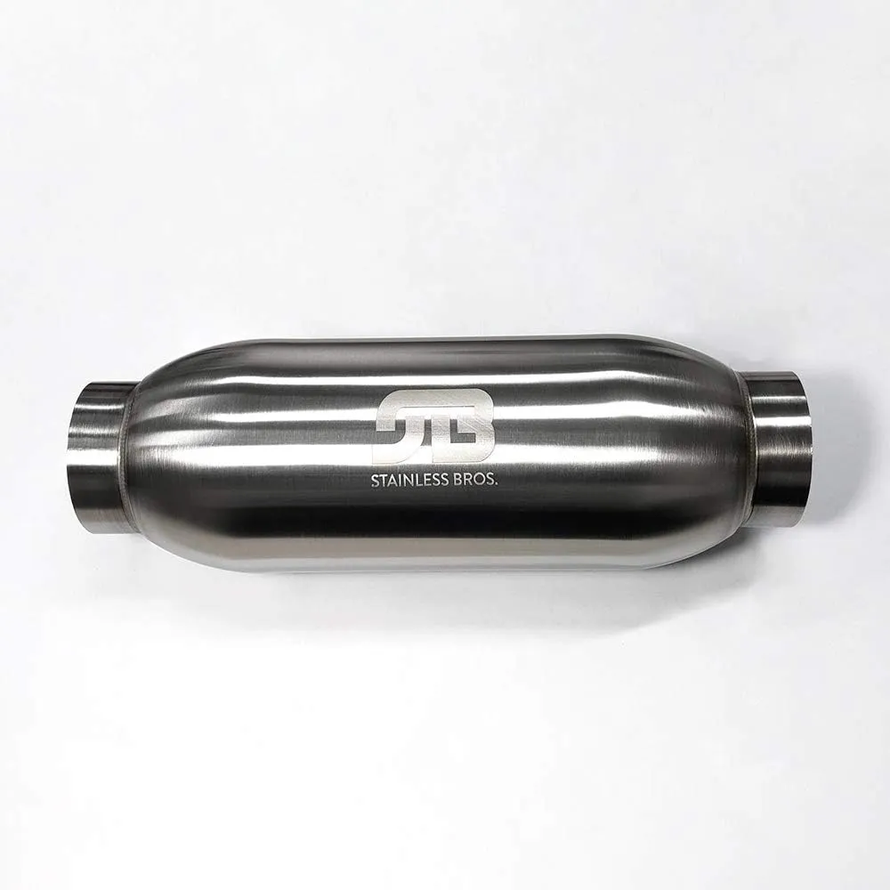 2.5 Inch Stainless Bullet/Bottle Style Resonator 12 Inch Length - SS304 (2.5" x 12" OAL)