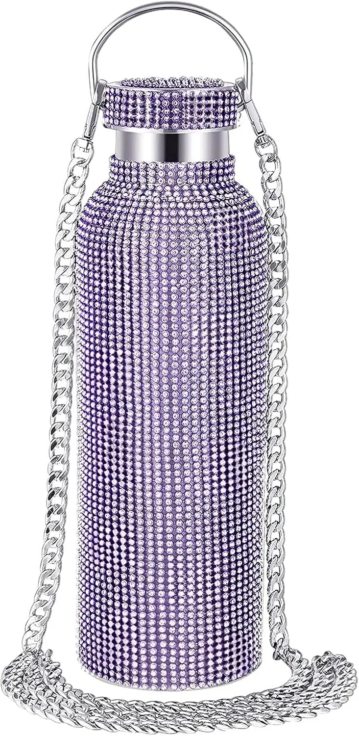 25 Oz Large Capacity Water Bottle with Rhinestones, Stainless Steel Insulated Design, and Portable, Ideal for Daily Hydration