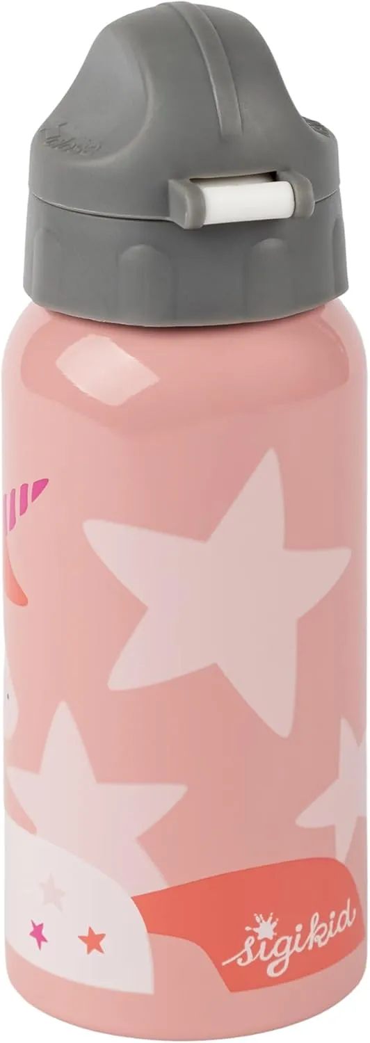 25381 Stainless Steel Drinking Bottle Unicorn 400 ml Recommended for Children from 1 Year Old, Robust, Leak-Proof, Shatterproof