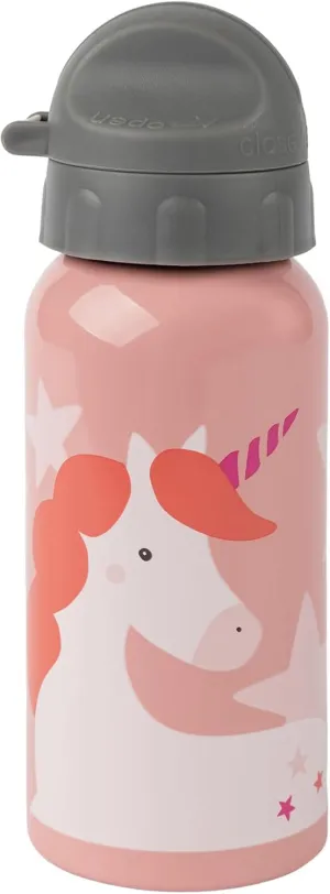 25381 Stainless Steel Drinking Bottle Unicorn 400 ml Recommended for Children from 1 Year Old, Robust, Leak-Proof, Shatterproof