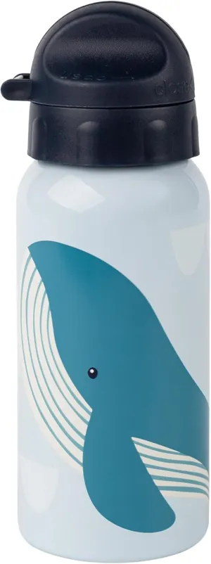 25383 Stainless Steel Whale Drinking Bottle, 400 ml, Recommended for Children from 1 Year, Robust, Leak-Proof, Shatterproof