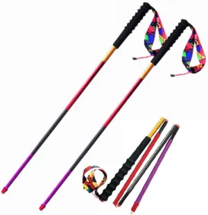 2pc Pack Collapsible Hiking Poles/Trekking Poles, Strong Lightweight Walking Sticks with Antishock, Aluminum Alloy 7075 for Hiking, Camping, Mountaining, Backpacking, Walking, Trek