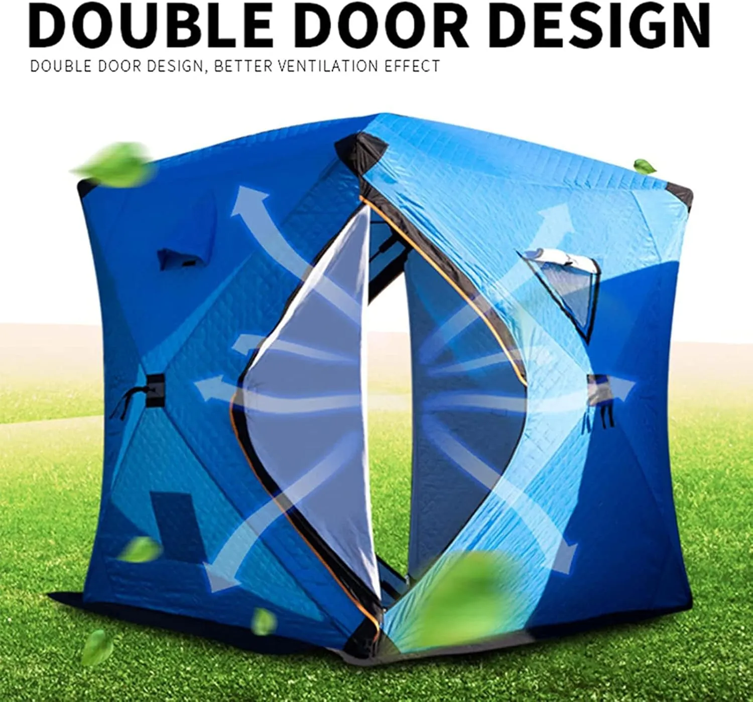 3-4 Person Portable Ice Fishing Shelter Easy Set-up Winter Fishing Tent Ice Fishing Tent Waterproof & Windproof with Carry Bag Fishing Equipment Outdoors