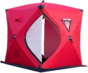 3-4 Person Portable Ice Fishing Shelter Easy Set-up Winter Fishing Tent Ice Fishing Tent Waterproof & Windproof with Carry Bag Fishing Equipment Outdoors