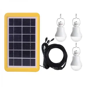 3 Pack 110Lm Portable USB Rechargeable Solar LED Light Bulbs Light Sensor Control Lantern Tent Lamp