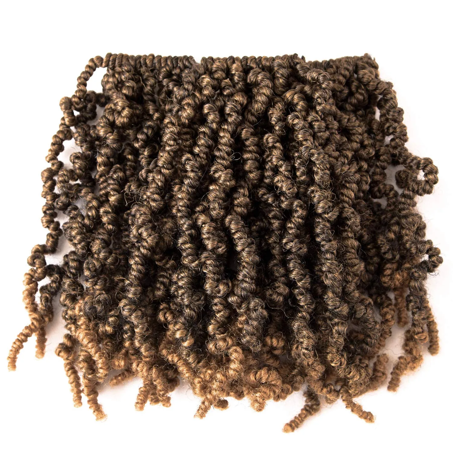 3 Packs Short Curly Spring Pre-twisted Braids Synthetic Crochet Hair Extensions 10 inch 15 strands/pack Ombre Braids Fiber Fluffy Braiding Hair Bulk (10“, T1B/27#)