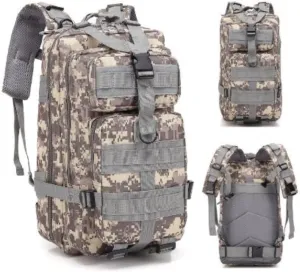 30L Waterproof Hiking Tactical Backpack with MOLLE System – Lightweight & Ergonomic Design for Camping, Trekking, Outdoor Adventures (ACU Camo)