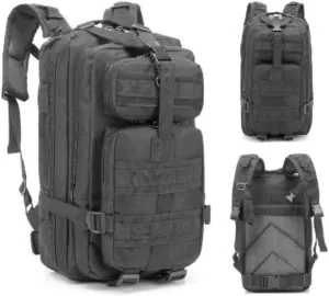 30L Waterproof Hiking Tactical Backpack with MOLLE System – Lightweight & Ergonomic Design for Camping, Trekking, Outdoor Adventures (Black)