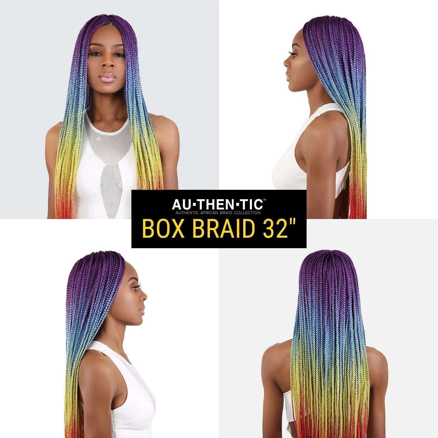 32 Inch 7 Pack AU-THEN-TIC Box Braid Crochet Hair Crochet Box Braids Hair Mambo Twist Braiding Pre-Stretched Pre Looped Synthetic Hair Extensions (32 Inch (Pack of 7), 2 (Dark Brown))
