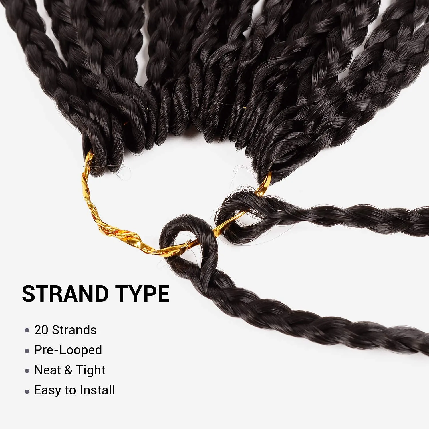 32 Inch 7 Pack AU-THEN-TIC Box Braid Crochet Hair Crochet Box Braids Hair Mambo Twist Braiding Pre-Stretched Pre Looped Synthetic Hair Extensions (32 Inch (Pack of 7), 2 (Dark Brown))