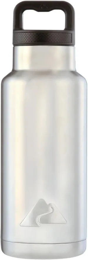 36 oz. Stainless-Steel Double-Wall, Vacuum-Sealed Insulated Water Bottle, BPA Free with Wide Mouth Lid, Silver